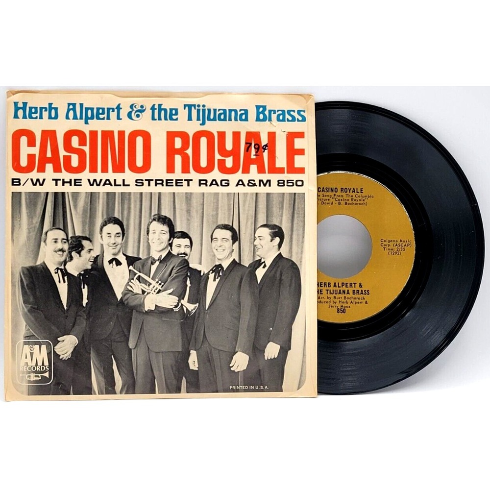 HERB ALPERT & THE‎ TIJUANA BRASS - CASINO ROYALE / THE WALL STREET RAG - 45 & PS
